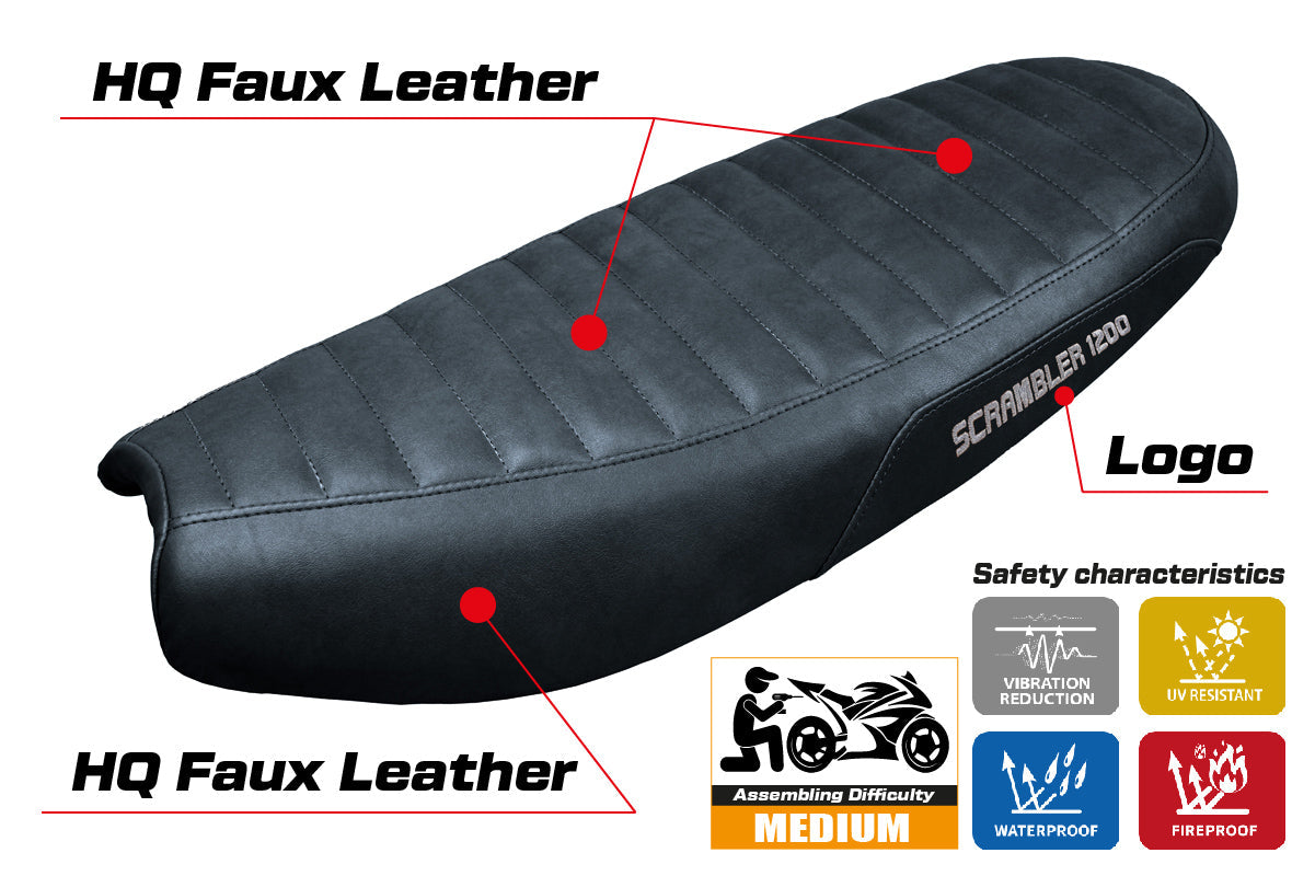 Tappezzeria Italia Triumph Scrambler 1200 2019-2025 Seat Cover in Black