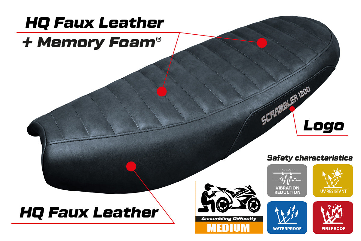 Tappezzeria Italia Triumph Scrambler 1200 2019-2025 Seat Cover Comfort in Black