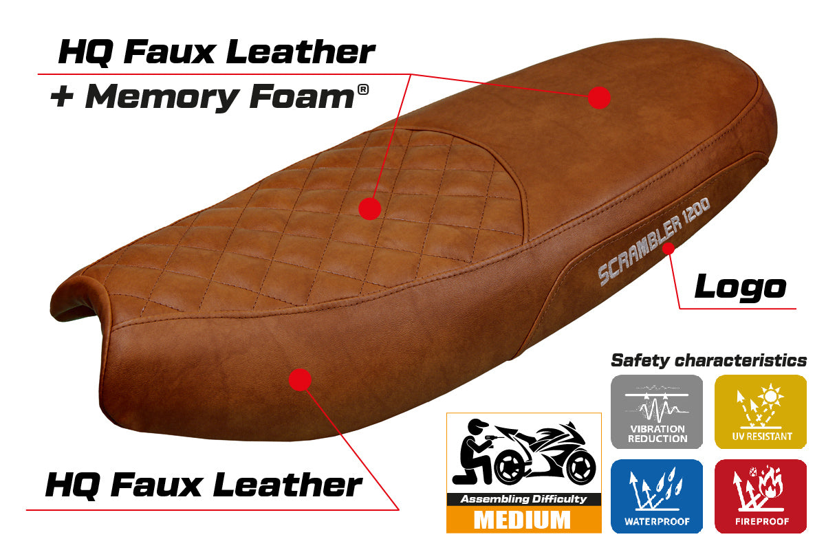 Tappezzeria Italia Triumph Scrambler 1200 2019-2025 Seat Cover Comfort in Brown SE