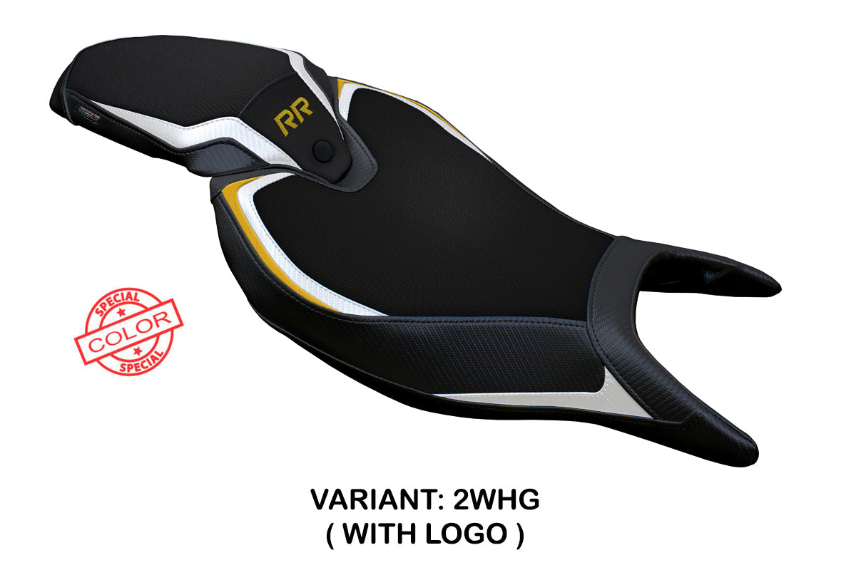 Tappezzeria Italia Triumph Speed Triple 1200 RR 2022-2025 Seat Cover in White Gold and Black