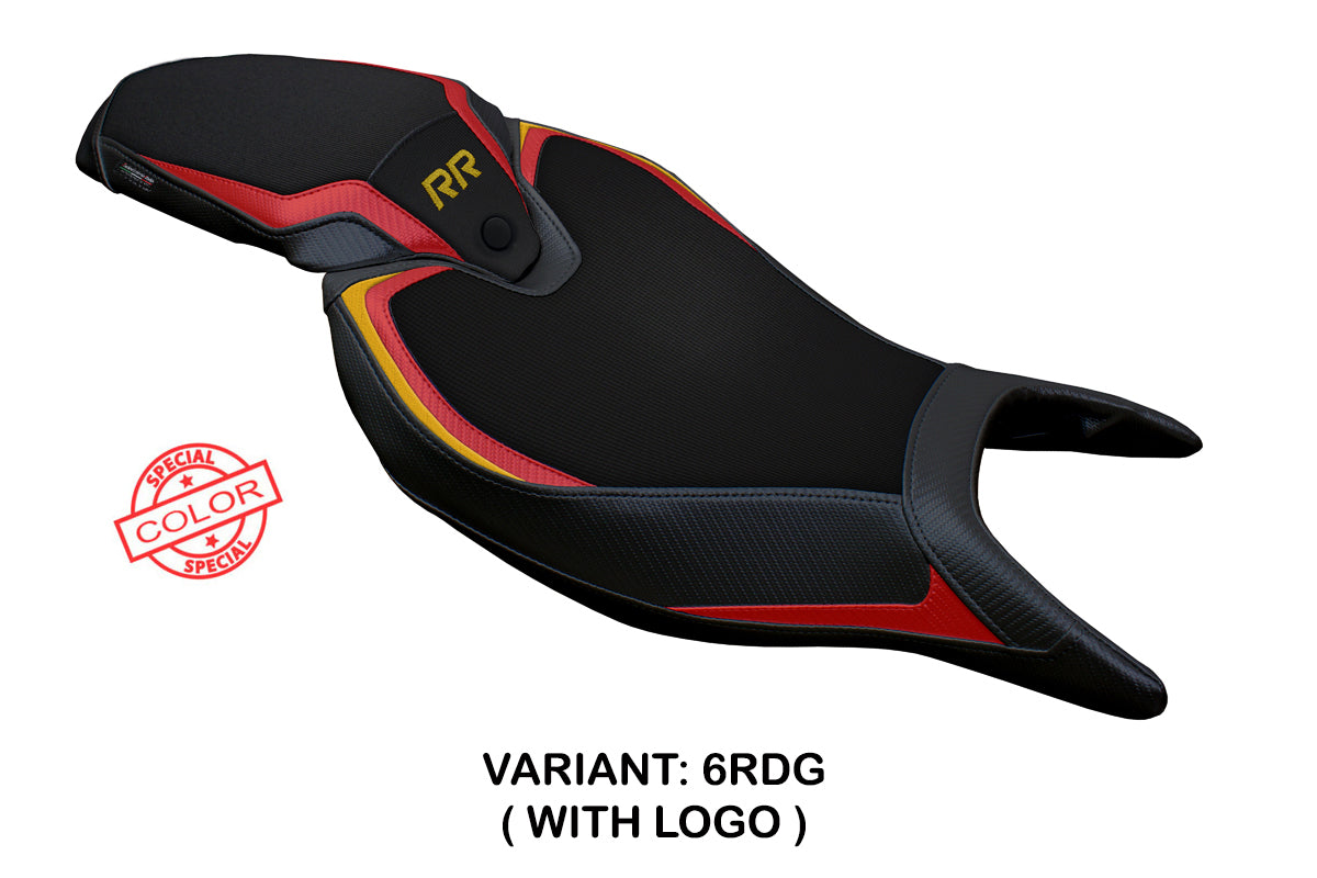 Tappezzeria Italia Triumph Speed Triple 1200 RR 2022-2025 Seat Cover in Red Gold and Black