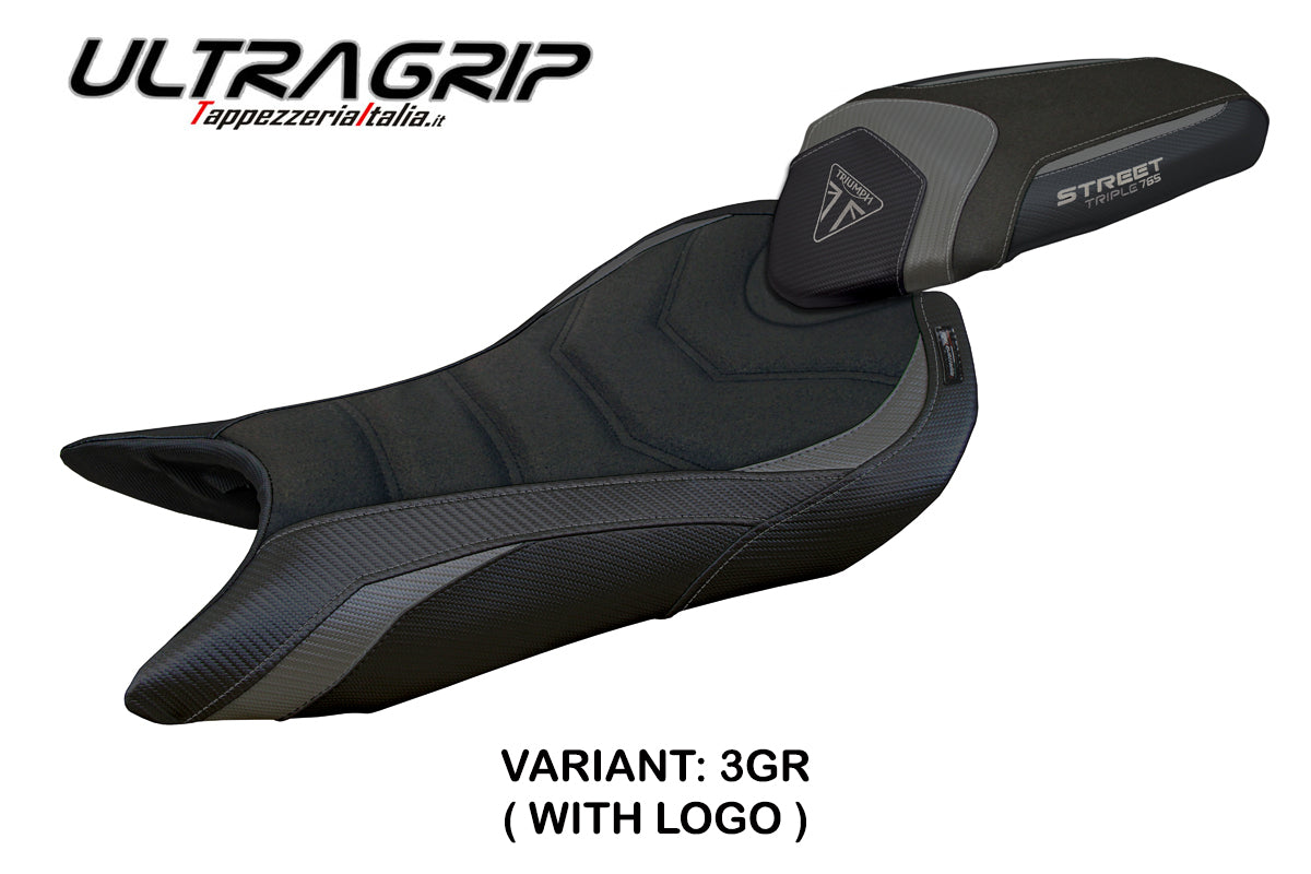 Tappezzeria Italia Triumph Street Triple 765 2023-2025 Seat Cover Ultragrip in Grey and Black