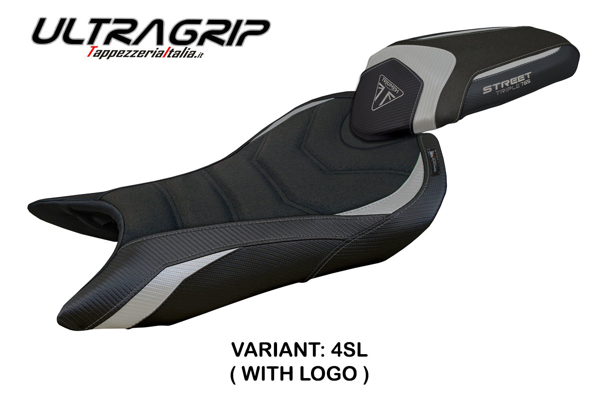 Tappezzeria Italia Triumph Street Triple 765 2023-2025 Seat Cover Ultragrip in Silver and Black