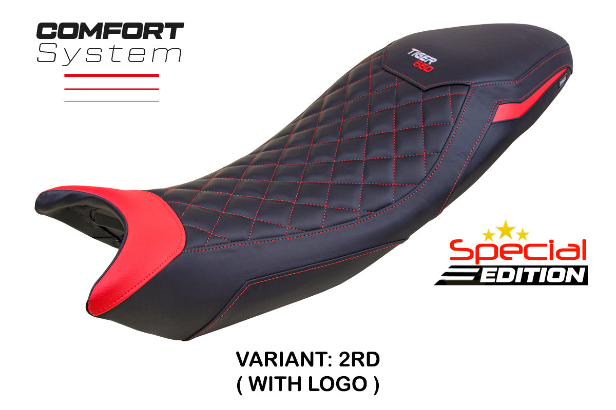 Tappezzeria Italia Triumph Tiger 660 2021-2025 Seat Cover Comfort in Black and Red SE