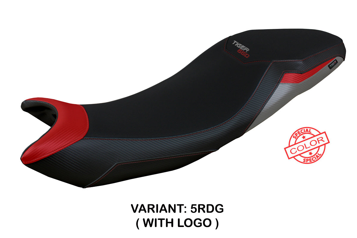 Tappezzeria Italia Triumph Tiger 660 2021-2025 Seat Cover in Red Grey and Black