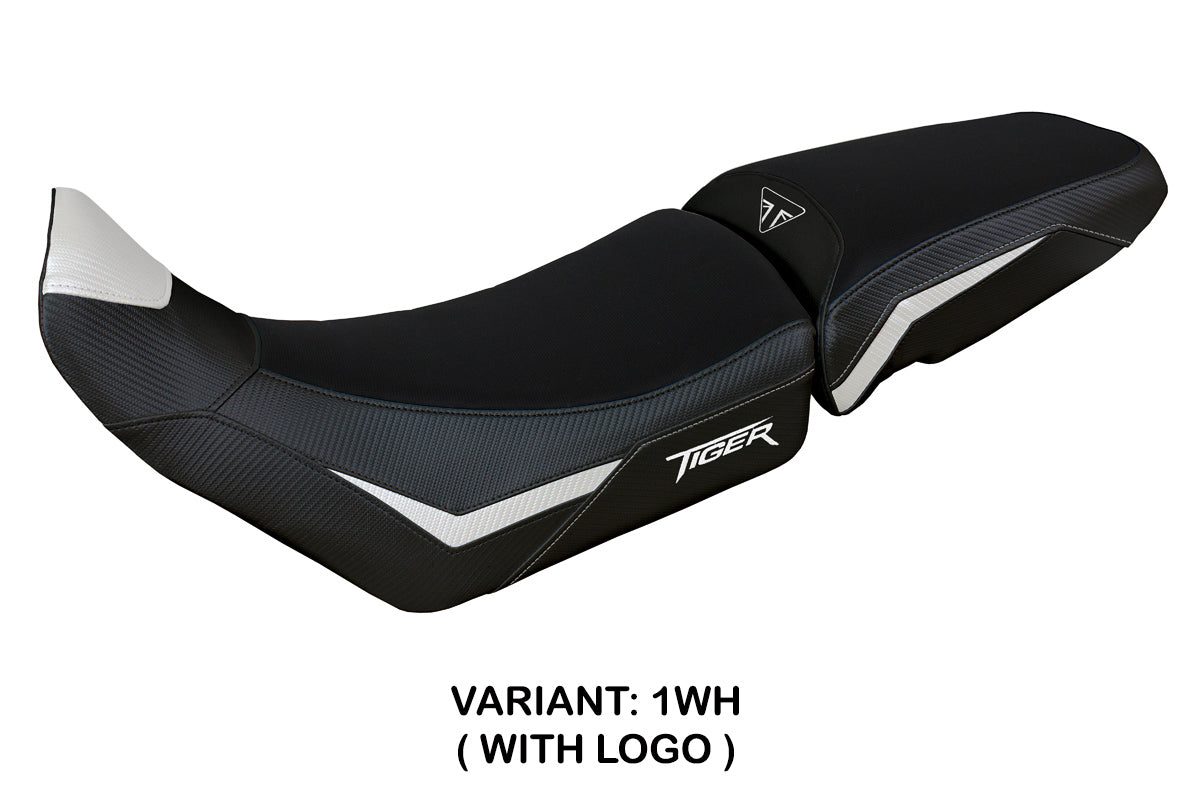 Tappezzeria Italia Triumph Tiger 900 2020-2023 Seat Cover in White and Black