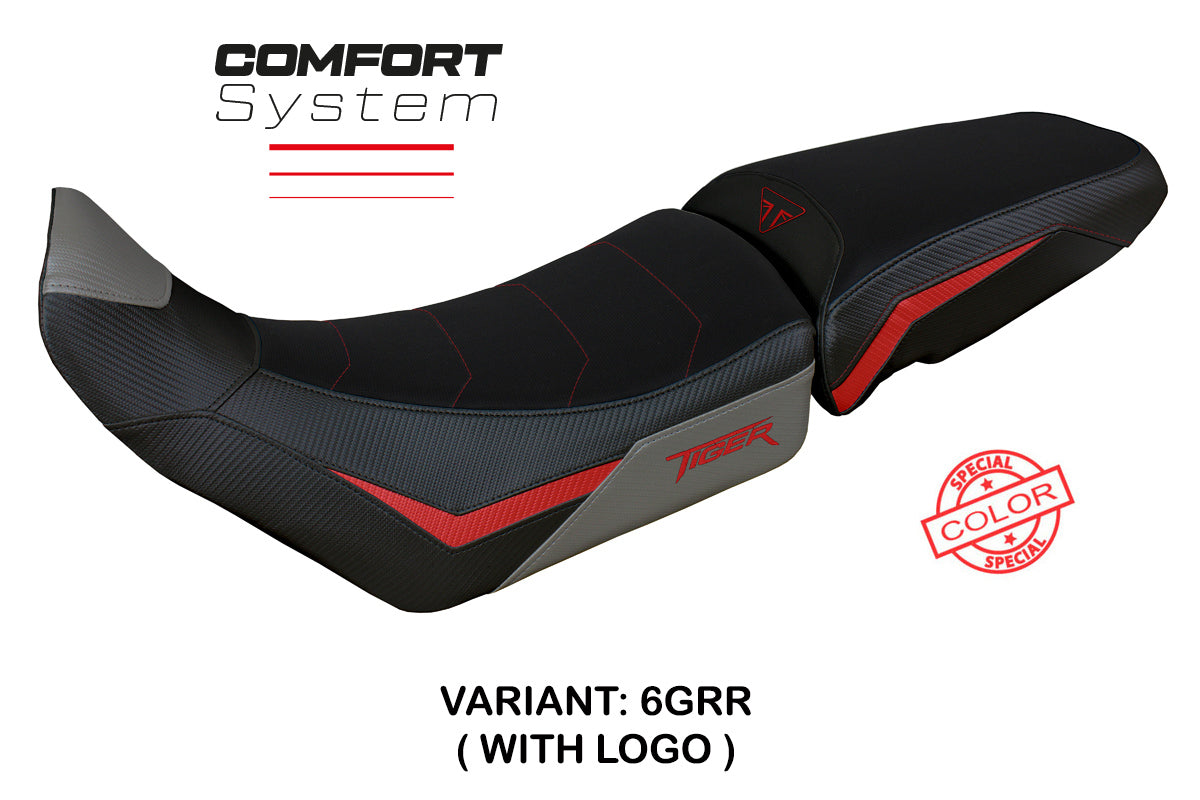 Tappezzeria Italia Triumph Tiger 900 2020-2023 Seat Cover Comfort in Grey and Red