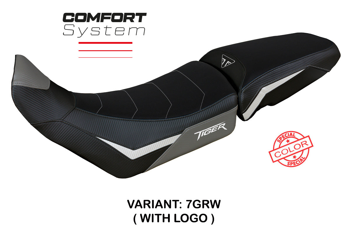 Tappezzeria Italia Triumph Tiger 900 2020-2023 Seat Cover Comfort in Grey and White