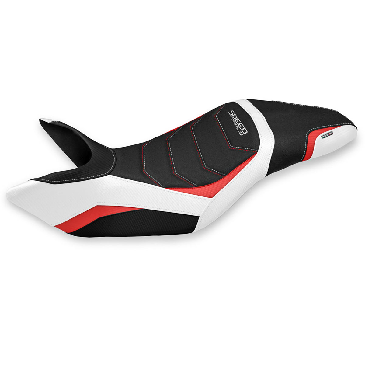 Tappezzeria Italia Triumph Speed Triple 2011-2015 Seat Cover Ultragrip in White and Red