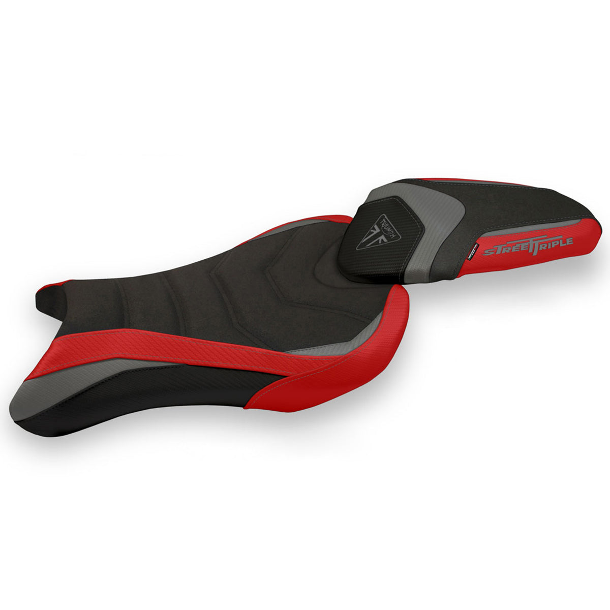 Tappezzeria Italia Triumph Street Triple 765 2017-2022 Seat Cover Ultragrip in Grey and Red