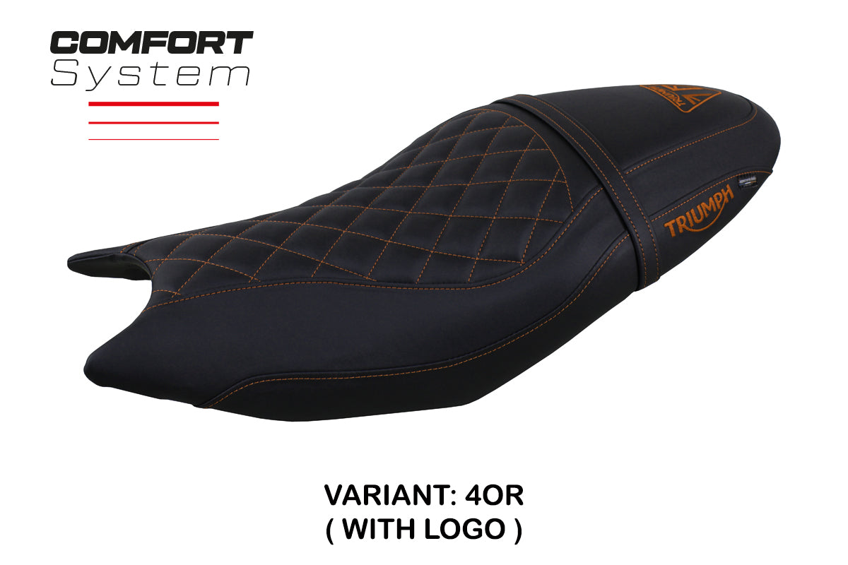 Tappezzeria Italia Triumph Trident 660 2021-2025 Seat Cover Comfort in Black and Orange