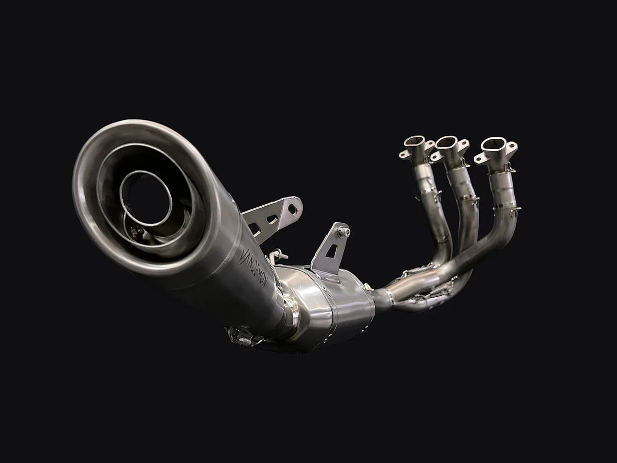 Vandemon Triumph 765 S/R/RS and Moto 2 Street Triple Slash Cut Titanium Exhaust 2023-2024 TRIUM765STTIEXB VA-149