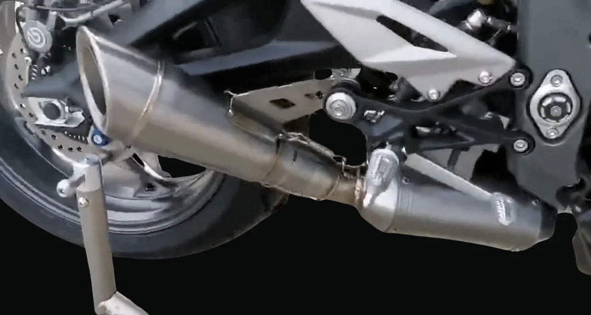 Vandemon Triumph 765 S/R/RS and Moto 2 Street Triple Slash Cut Titanium Exhaust 2023-2024 TRIUM765STTIEXB VA-149