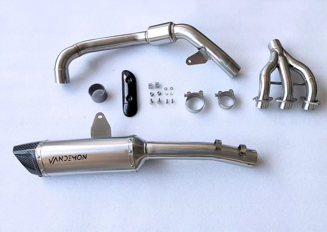 IN STOCK OPEN BOX Vandemon TRIUMPH Tiger 850-900 2020-2023 Full Exhaust System SKU: TRIUMTGR900SSEXHA VA-12