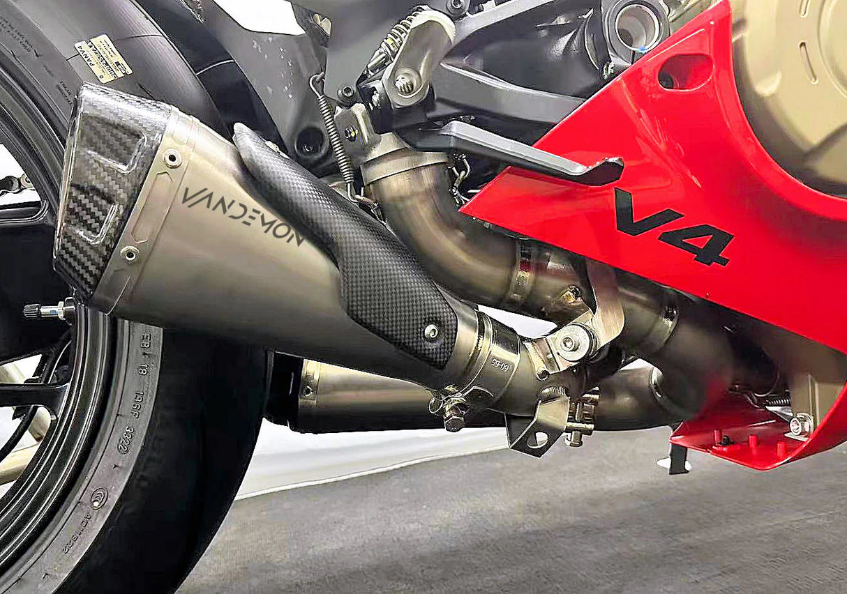 Vandemon Ducati Panigale & Streetfighter V4S/V4R Vandemon All Titanium Slip-On 2018-24 DUCV4SFTIMUFLMB VA-3
