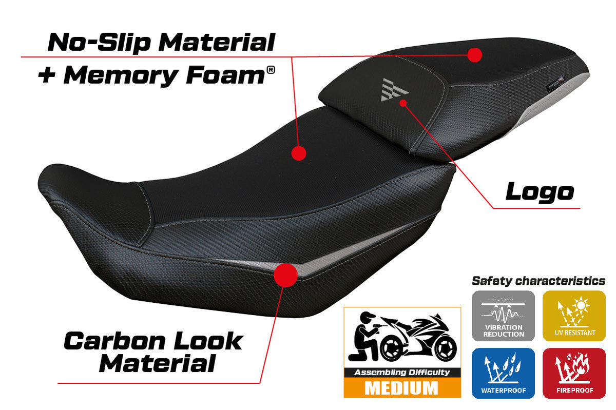 Tappezzeria Italia Voge Valico 500 DS DSX 2020-2024 Seat Cover Comfort in Silver