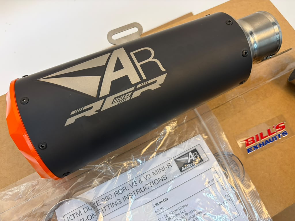 IN STOCK Austin Racing 2026 KTM 990 RCR BLACK SLIP-ON orange tip AR102