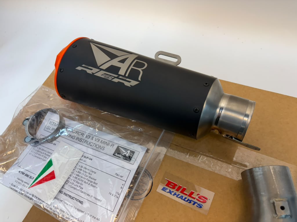 IN STOCK Austin Racing 2026 KTM 990 RCR BLACK SLIP-ON orange tip AR102