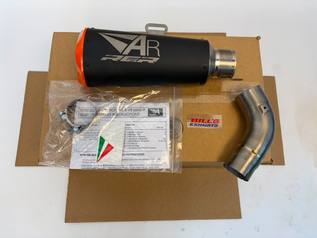 IN STOCK Austin Racing 2026 KTM 990 RCR BLACK SLIP-ON orange tip AR102
