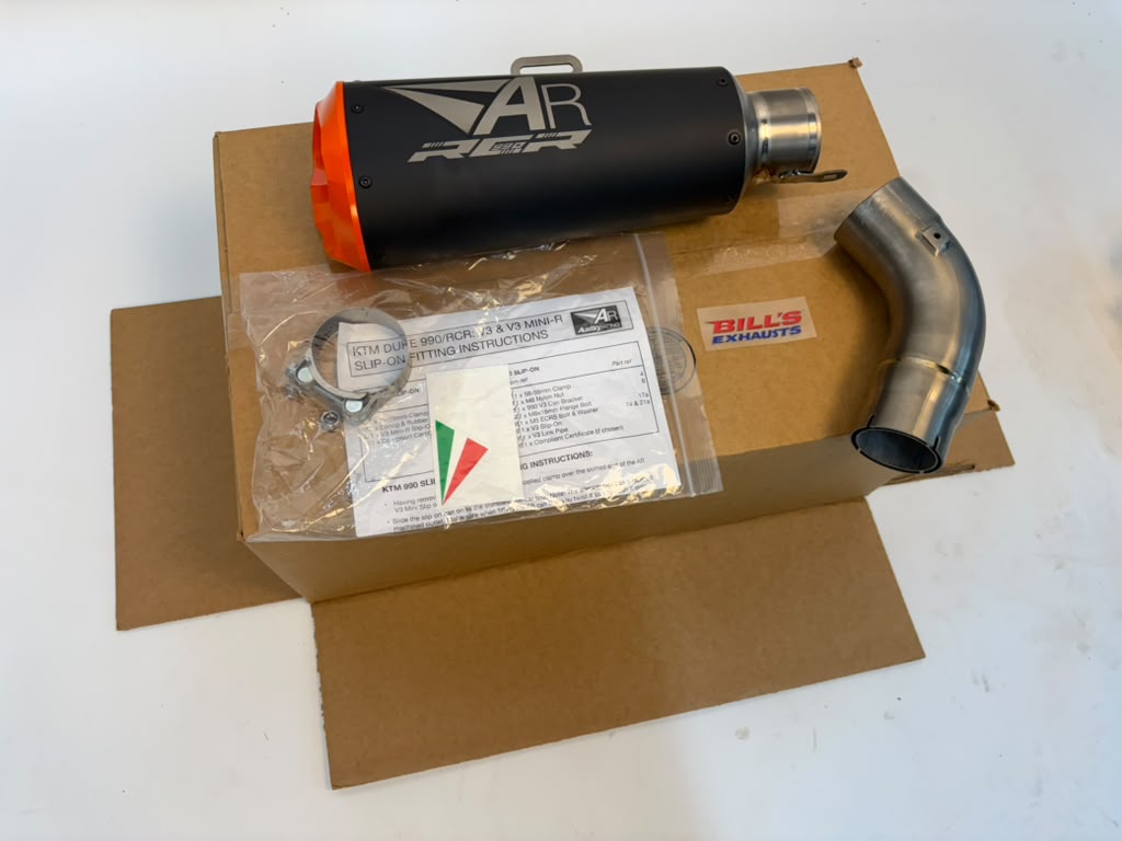 IN STOCK Austin Racing 2026 KTM 990 RCR BLACK SLIP-ON orange tip AR102