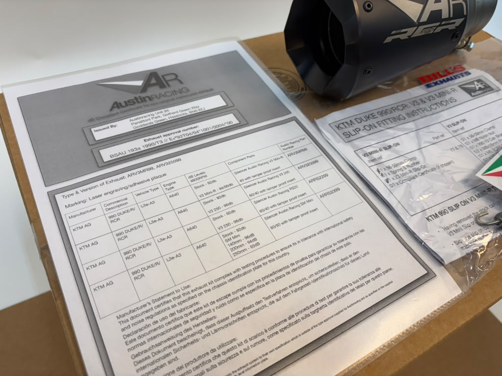 IN STOCK Austin Racing 2026 KTM 990 RCR V3 MINI SLIP-ON dB COMPLIANT & RACE EXHAUST SYSTEMS AR102