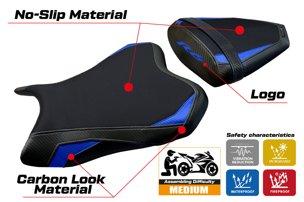 Tappezzeria Italia Yamaha YZF R6 2006-2007 Seat Cover in Blue and Black