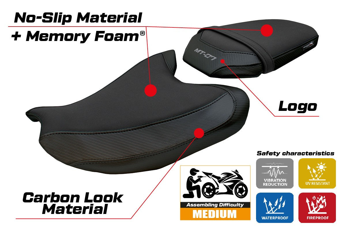 Tappezzeria Italia Yamaha MT-07 FZ07 2025 Seat Cover Comfort Black