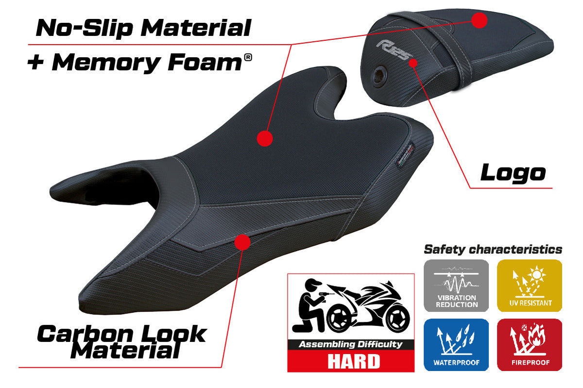 Yamaha YZF R125 2019-2023 Seat Cover Tappezzeria Italia Comfort in Black