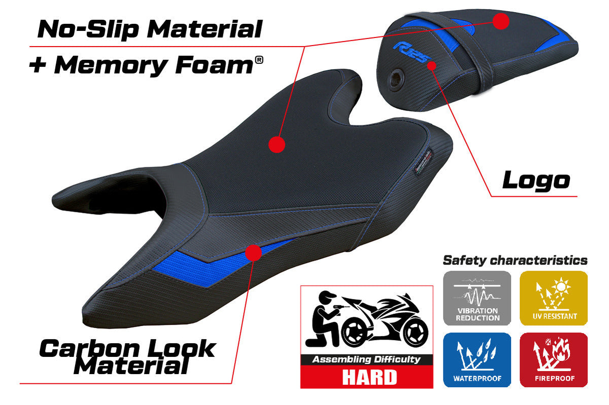 Tappezzeria Italia Yamaha YZF R125 2019-2023 Seat Cover Comfort in Blue