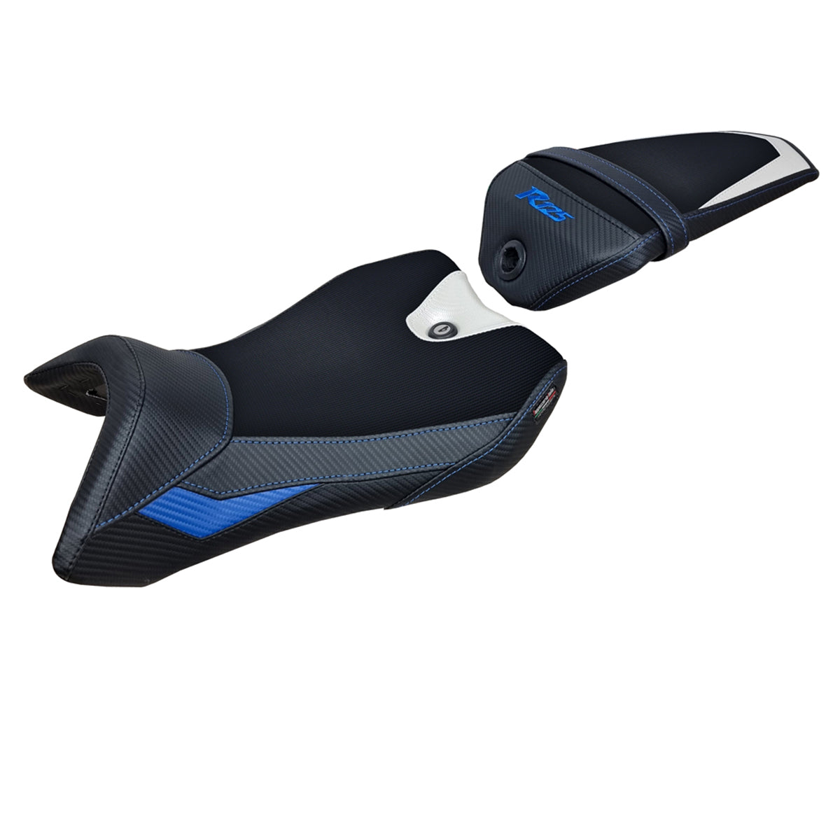 Tappezzeria Italia Yamaha YZF R125 2016-2018 Seat Cover Comfort in White, Blue and Black