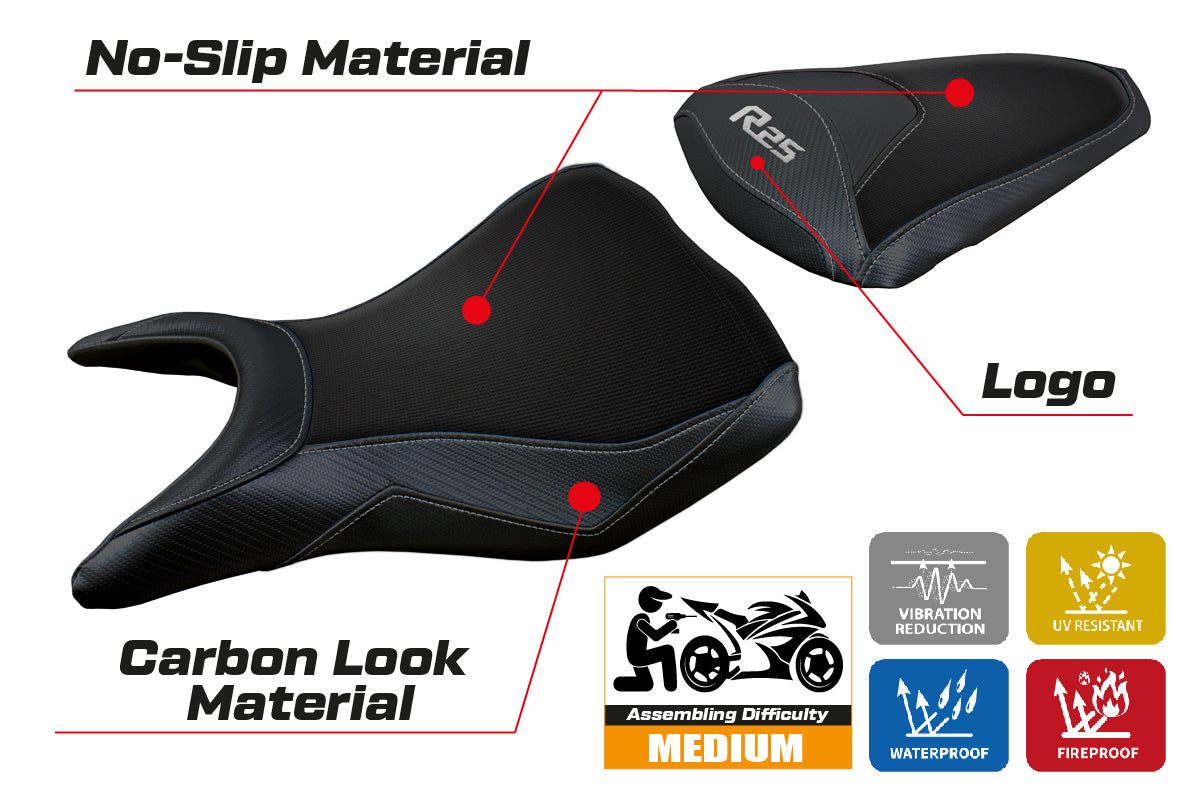 Tappezzeria Italia Yamaha YZF R25 2014-2020 Seat Cover in Black