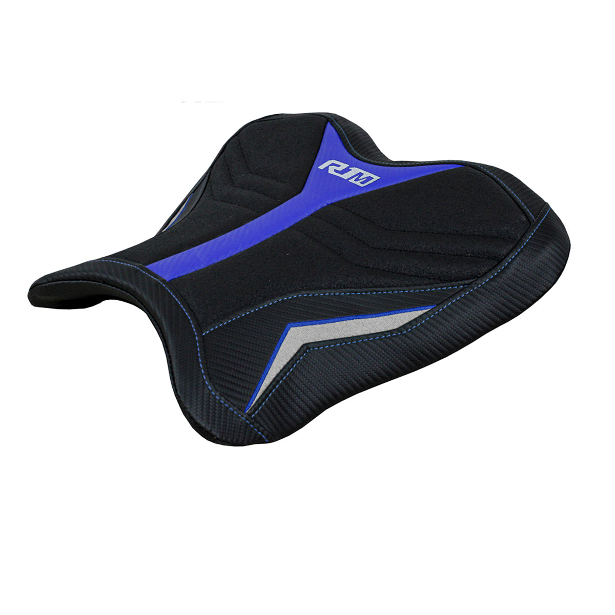 Tappezzeria Italia Yamaha YZF R1M 2015-2025 Rider Seat Cover Ultragrip in Blue and Silver