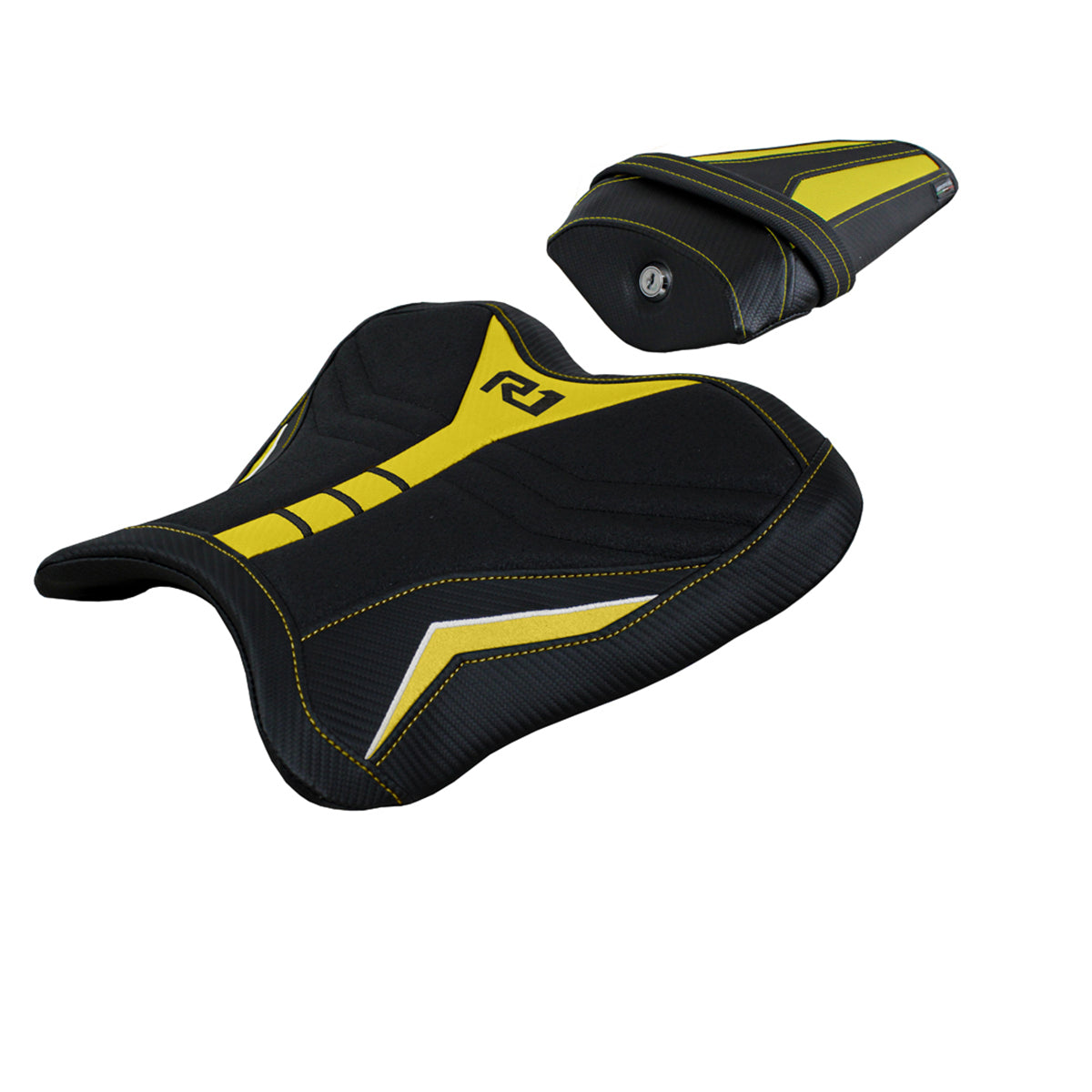 Tappezzeria Italia Yamaha YZF R1 2015-2025 Seat Cover Ultragrip in Yellow and White