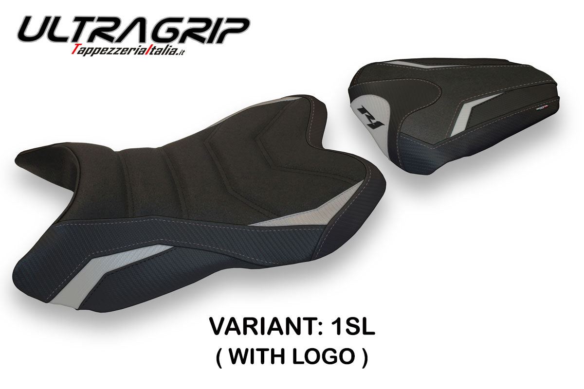 Tappezzeria Italia Yamaha YZF R1 2007-2008 Seat Cover Ultragrip in Silver and Black