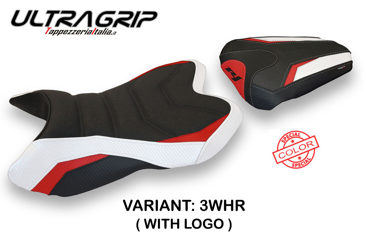 Tappezzeria Italia Yamaha YZF R1 2007-2008 Seat Cover Ultragrip in White, Red and Black SE