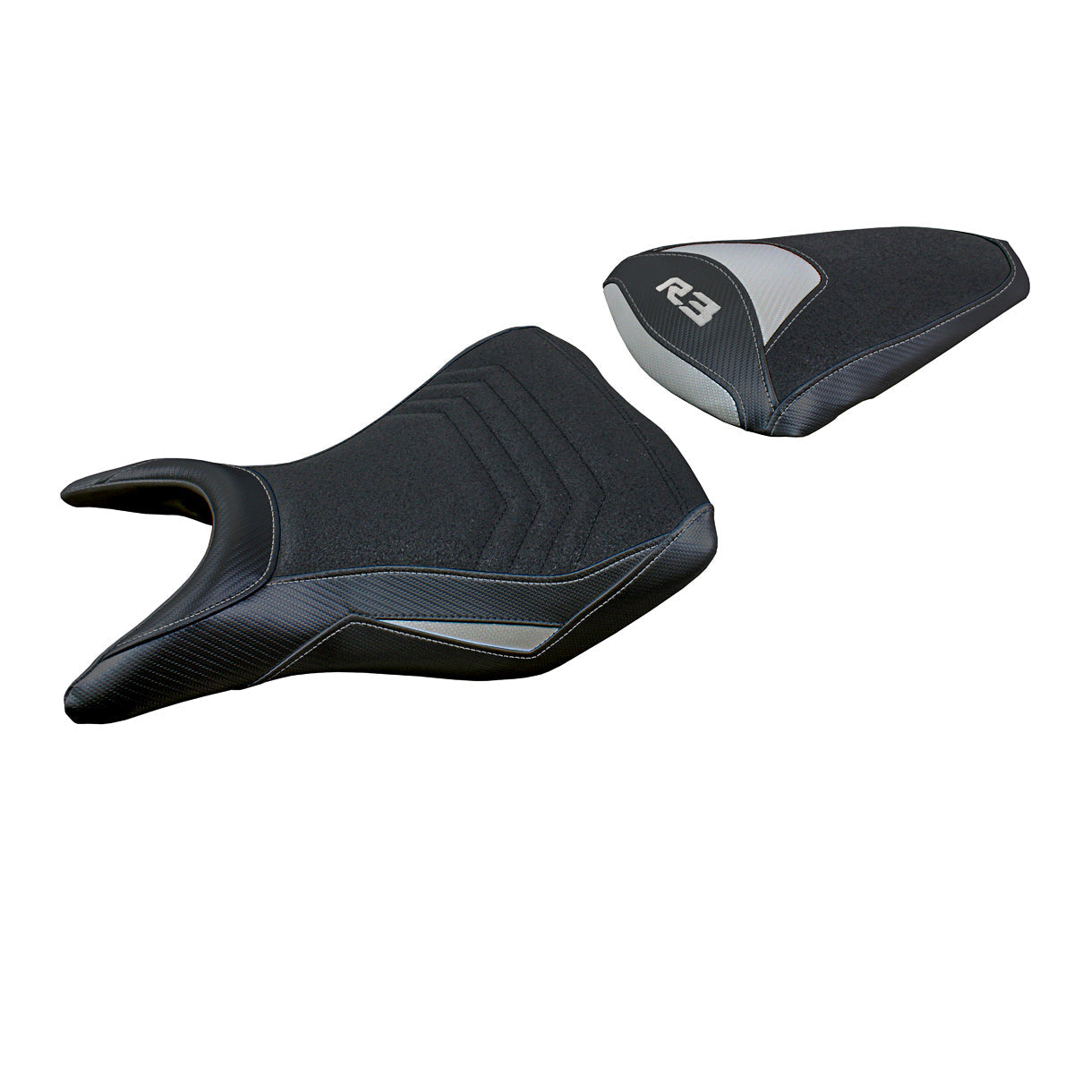 Tappezzeria Italia Yamaha YZF R3 2015-2024 Seat Cover Ultragrip in Silver