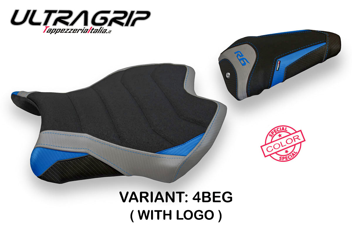 Tappezzeria Italia Yamaha YZF R6 2017-2025 Seat Cover Ultragrip in Blue and Grey SE