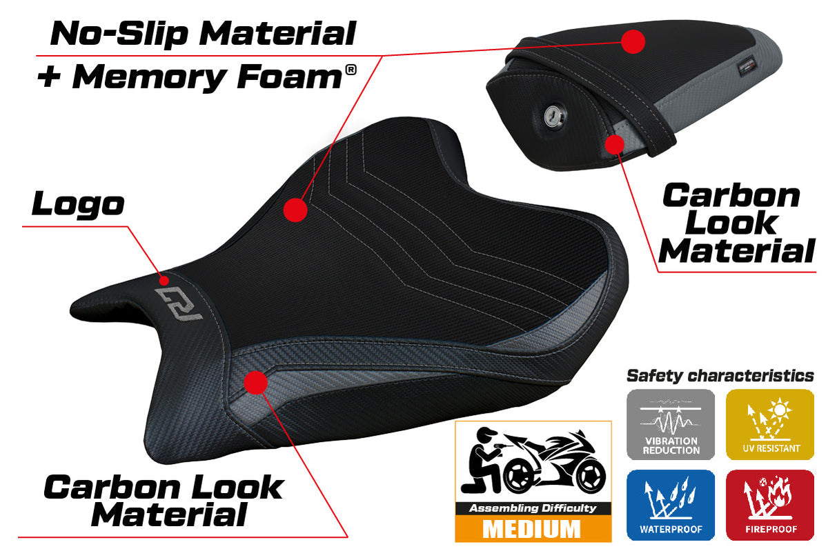 Tappezzeria Italia Yamaha YZF R7 2021-2025 Seat Cover Comfort in Grey and Black