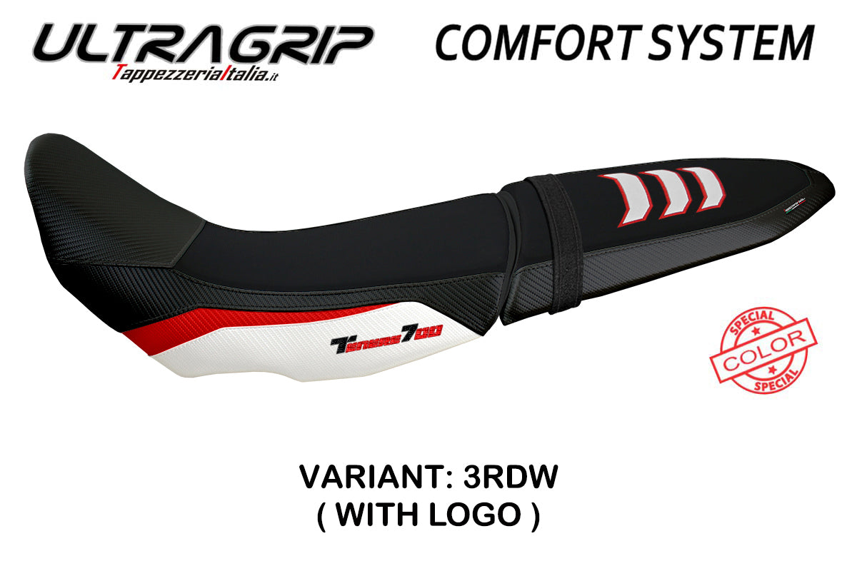 Tappezzeria Italia Yamaha Tenere 700 2019-2025 Seat Cover Comfort in U-grip Red and White FR