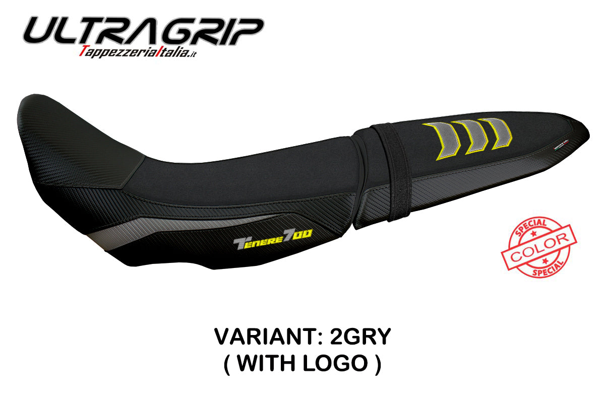 Tappezzeria Italia Yamaha Tenere 700 2019-2025 Seat Cover Ultragrip in Grey and Yellow FR
