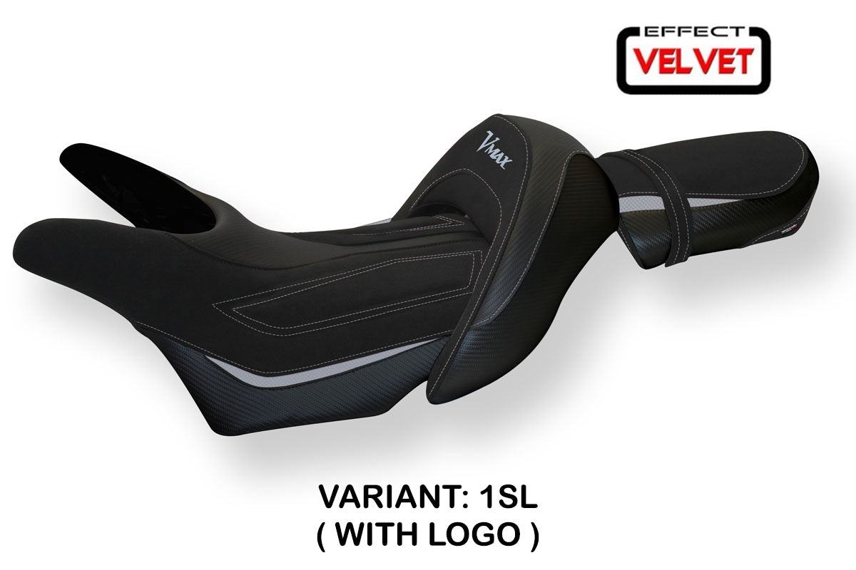 Tappezzeria Italia Yamaha V-Max 1700 2008-2017 Seat Cover in Velvet Silver and Black