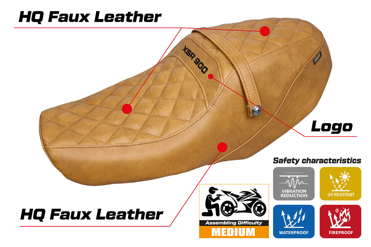 Tappezzeria Italia Yamaha XSR 900 2022-2025 Seat Cover in Vintage Camel