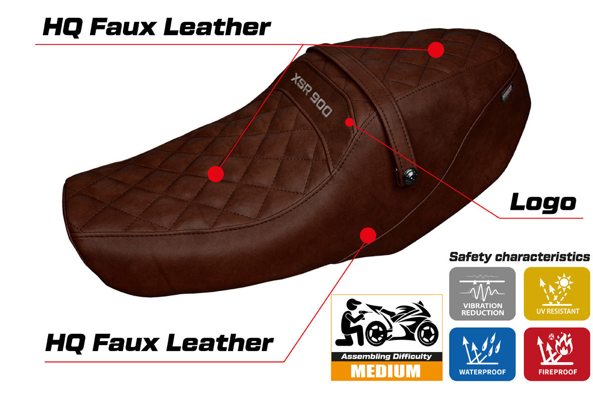 Tappezzeria Italia Yamaha XSR 900 2022-2025 Seat Cover in Vintage Dark Brown