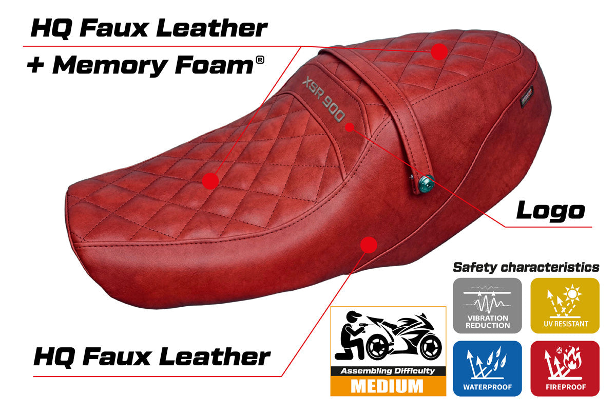 Tappezzeria Italia Yamaha XSR 900 2022-2025 Seat Cover Comfort in Vintage Red