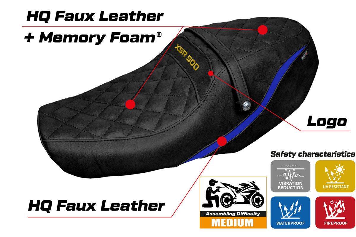 Tappezzeria Italia Yamaha XSR 900 2022-2025 Seat Cover Comfort in Blue and Black