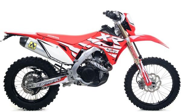 Arrow Honda CRF450L/XR 19-25 Homologated Race Tech Aluminium Silencer With Catalyst With Carbon End Cap And With Welded Link Pipe 72530akz