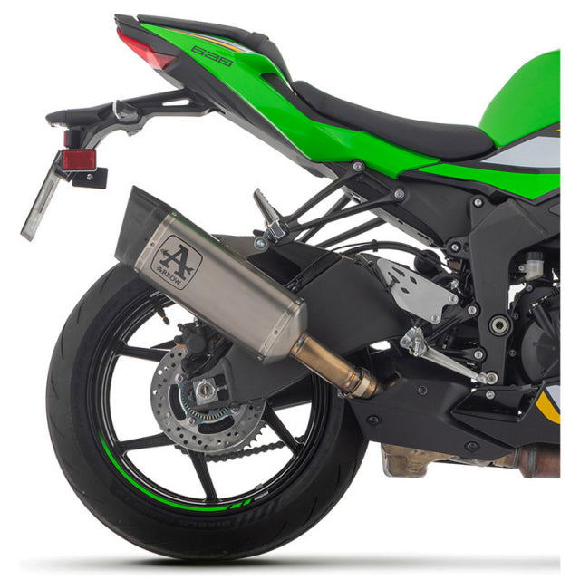 71509PT Arrow Slip-on Exhaust, for ZX-6R 636 2024-25 Pista Titanium WITH WELDED LINK-PIPE