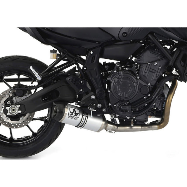 Arrow Homologated Aluminum Silencer With Carbon Endcap Yamaha Mt-07 21-24 71930ak