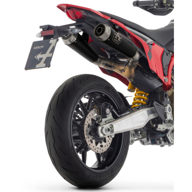 7198PRN Arrow Pro-Race dual Slip-on Exhaust, NICHROM "DARK" for Ducati Hypermotard 698 Mono 2024