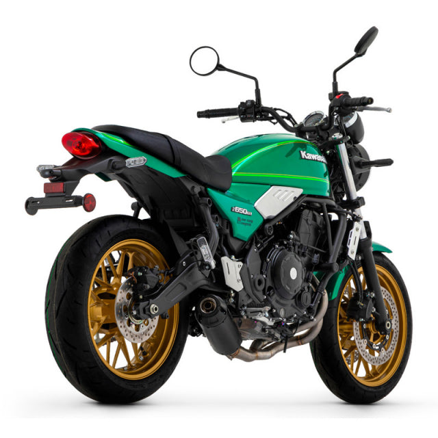 OPEN BOX IN STOCK 74510RBNW Arrow Rebel Full System Nichrome Dark Exhaust Kawasaki Z650RS 2022-2024 Rear cap in aluminium polish 